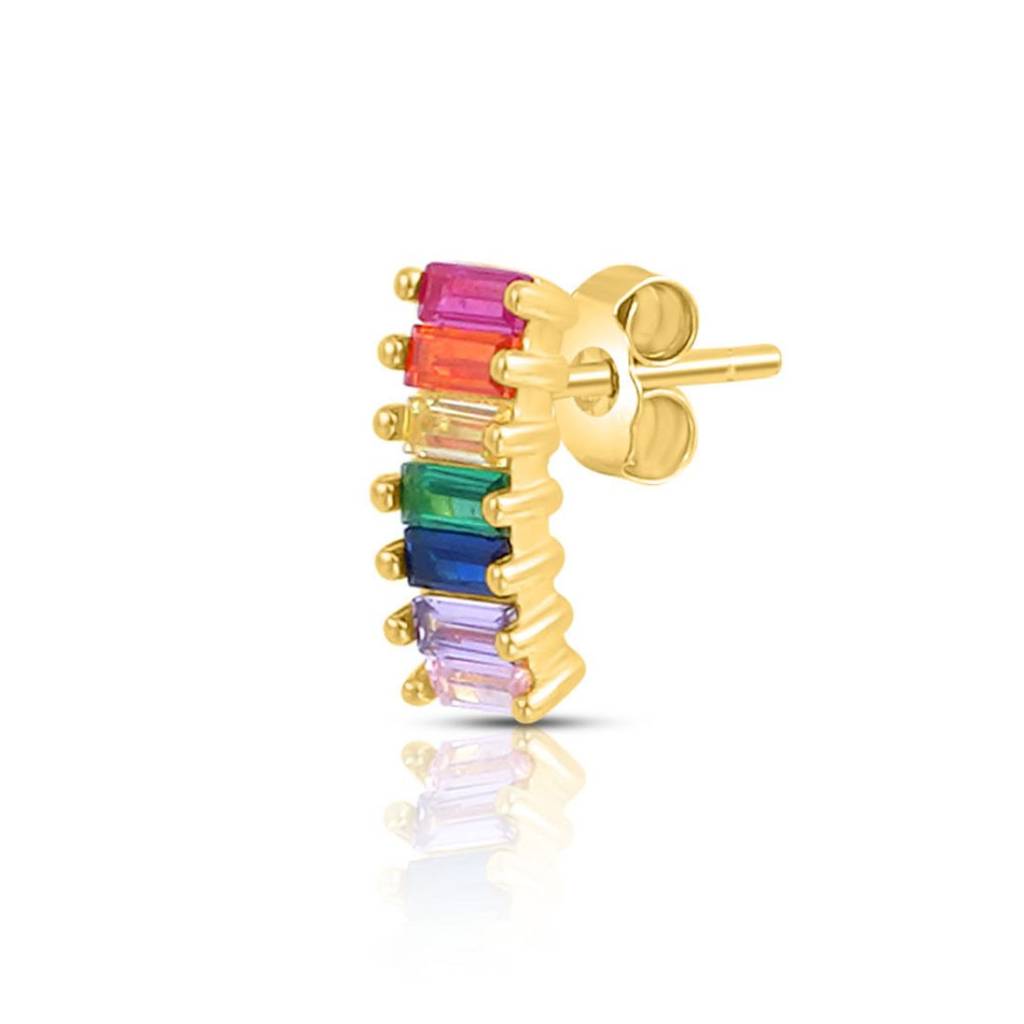 Rainbow Gold Plated 925 Sterling Silver Earrings : EAR-20962-G