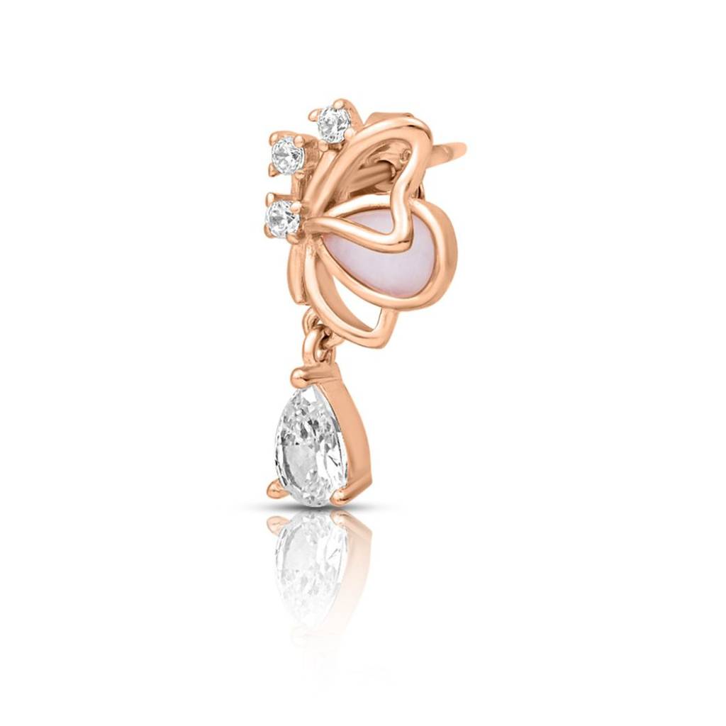 Butterfly Rose Gold Plated 925 Sterling Silver Earrings : EAR-20978-RG