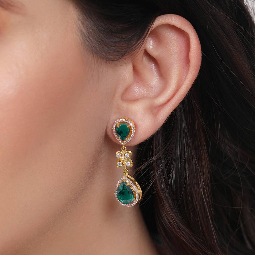 Crystal Pavã© Hug Rhodium-Plated 925 Silver Micro Hoop Earring : EAR-20994-G