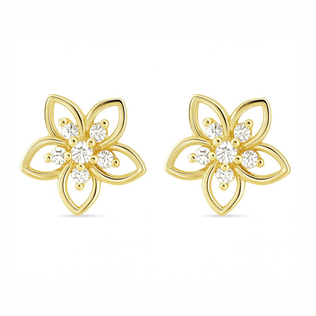 A Little Daily Delight Stud Gold Plated Earrings : EAR-21022-G
