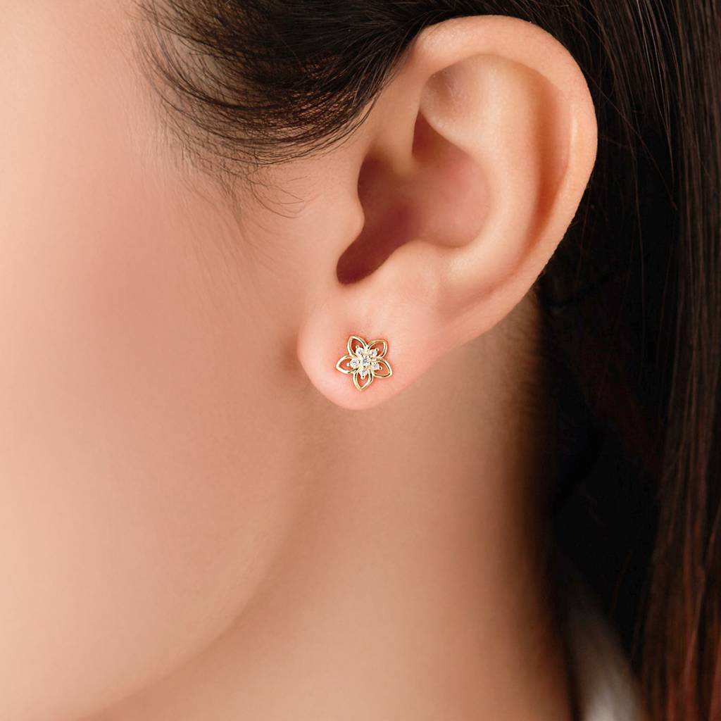 A Little Daily Delight Stud Gold Plated Earrings : EAR-21022-G