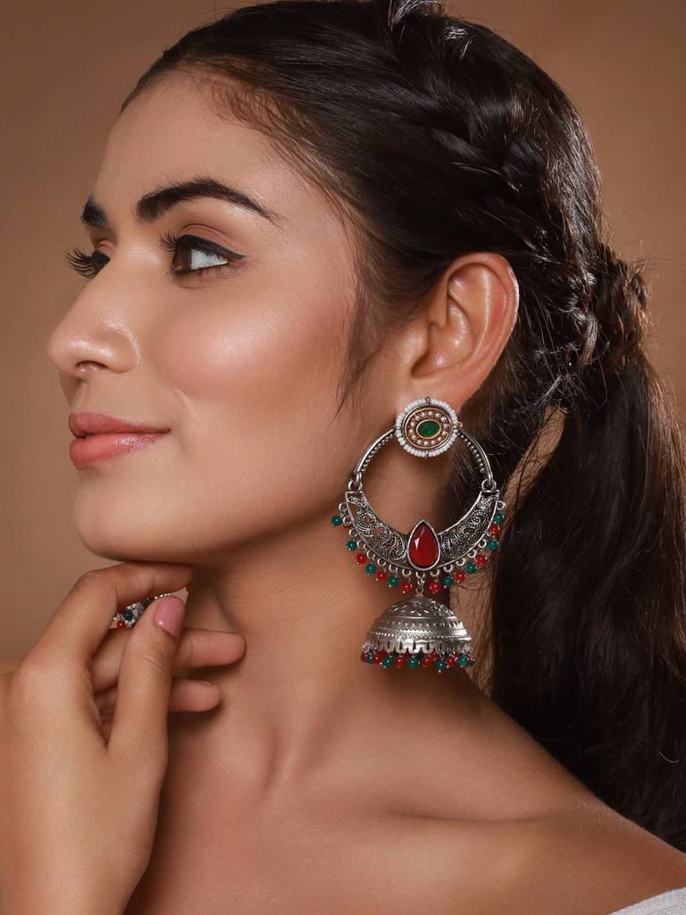 Women Contemporary Jhumkas Earrings : EAR-JS24-30275