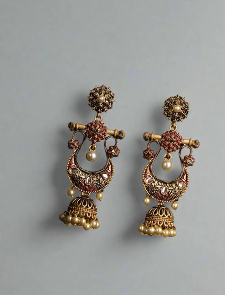 Contemporary Jhumkas Earrings : EAR-JS24-30302