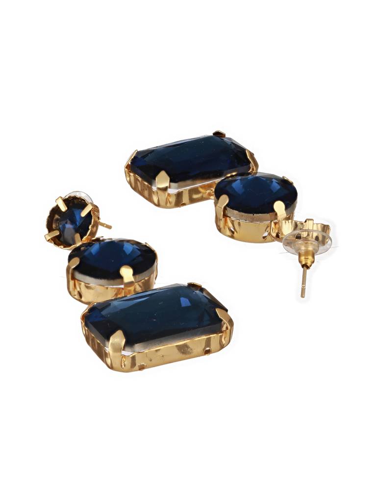 Gold Plated Artificial Stones Drop Earrings : EAR-JS24-30323