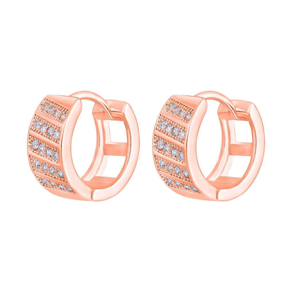 American Diamond Studded Hoop Earrings-30354 : EAR-JS25-30354