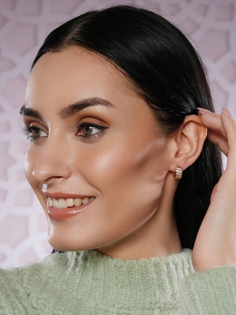 American Diamond Studded Hoop Earrings-30354 : EAR-JS25-30354