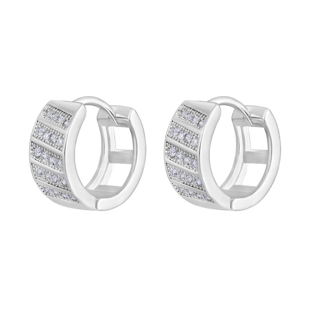 American Diamond Studded Hoop Earrings-30354 : EAR-JS25-30356