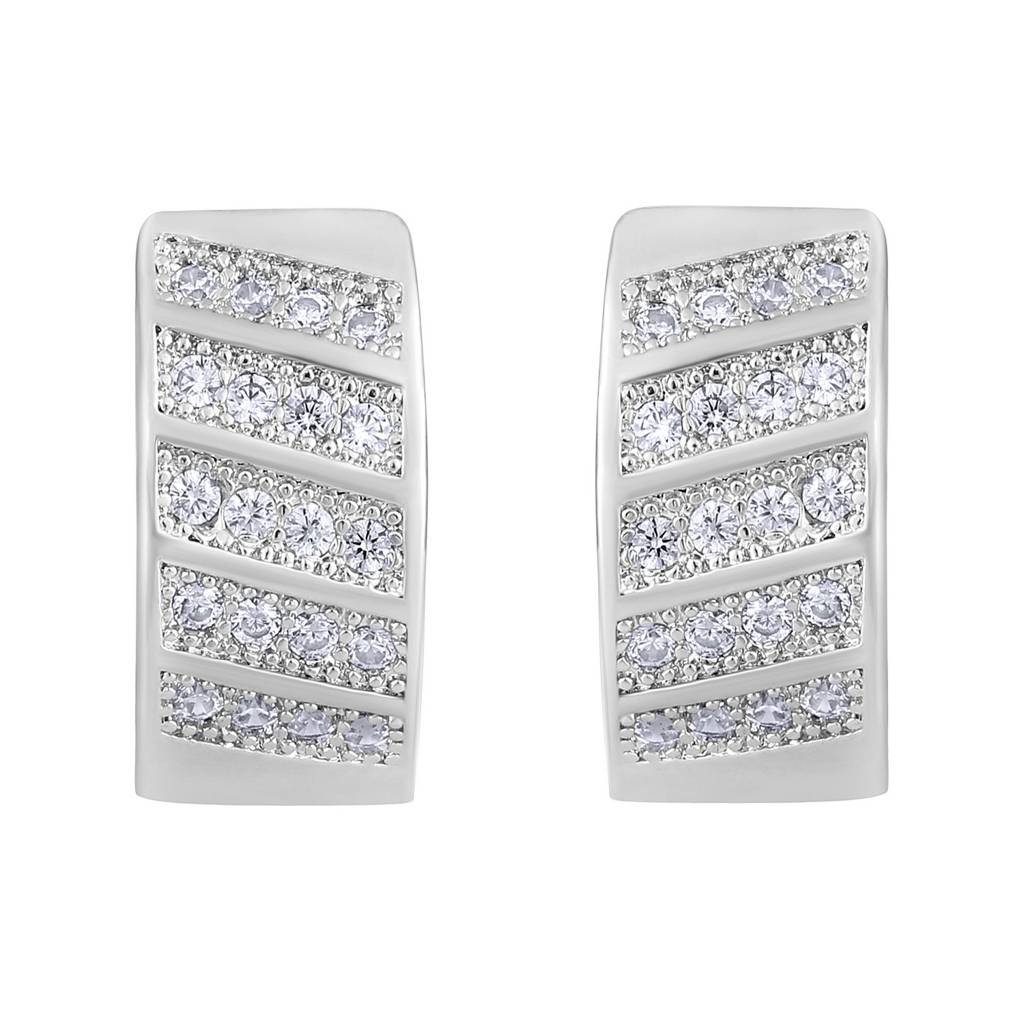 American Diamond Studded Hoop Earrings-30354 : EAR-JS25-30356