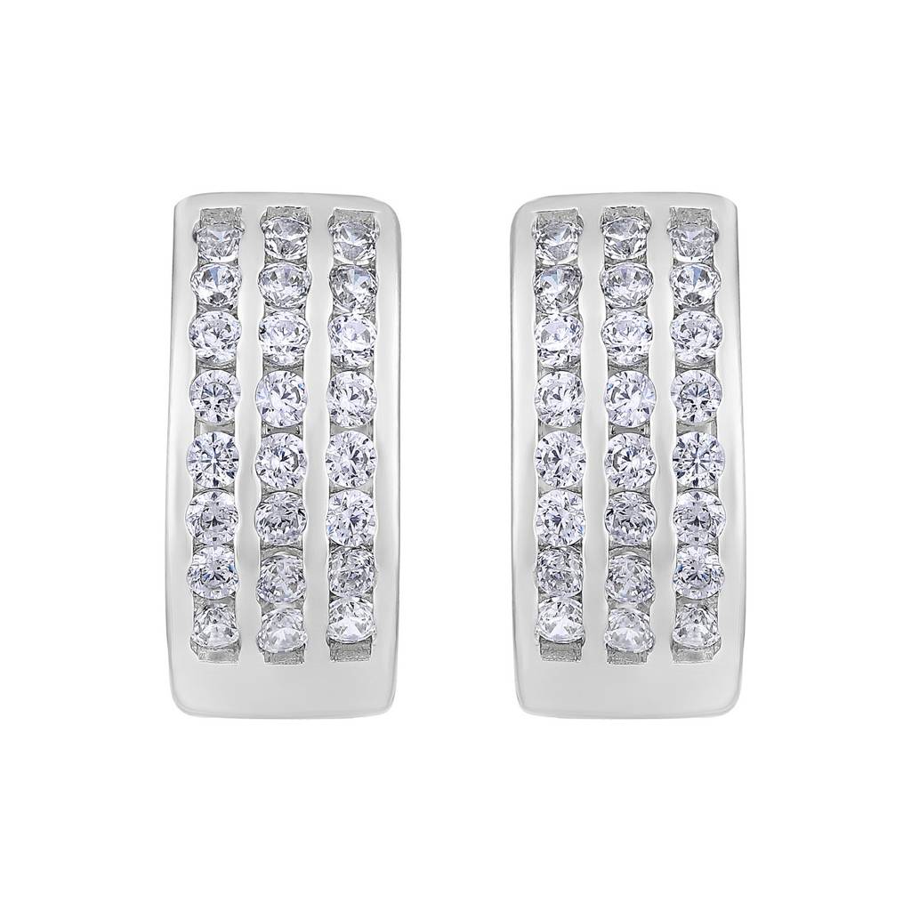 Plated Contemporary Hoop Earrings-30365 : EAR-JS25-30358