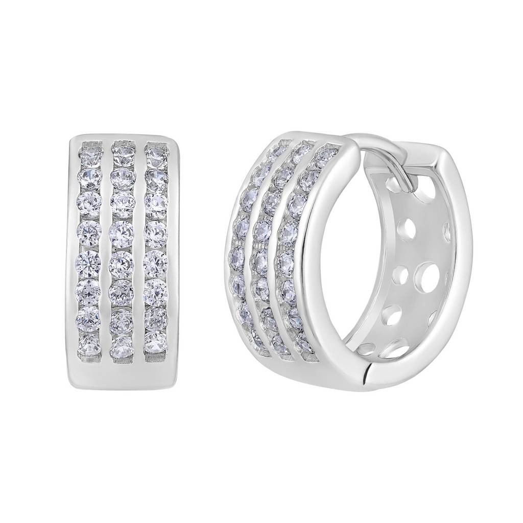Plated Contemporary Hoop Earrings-30365 : EAR-JS25-30358