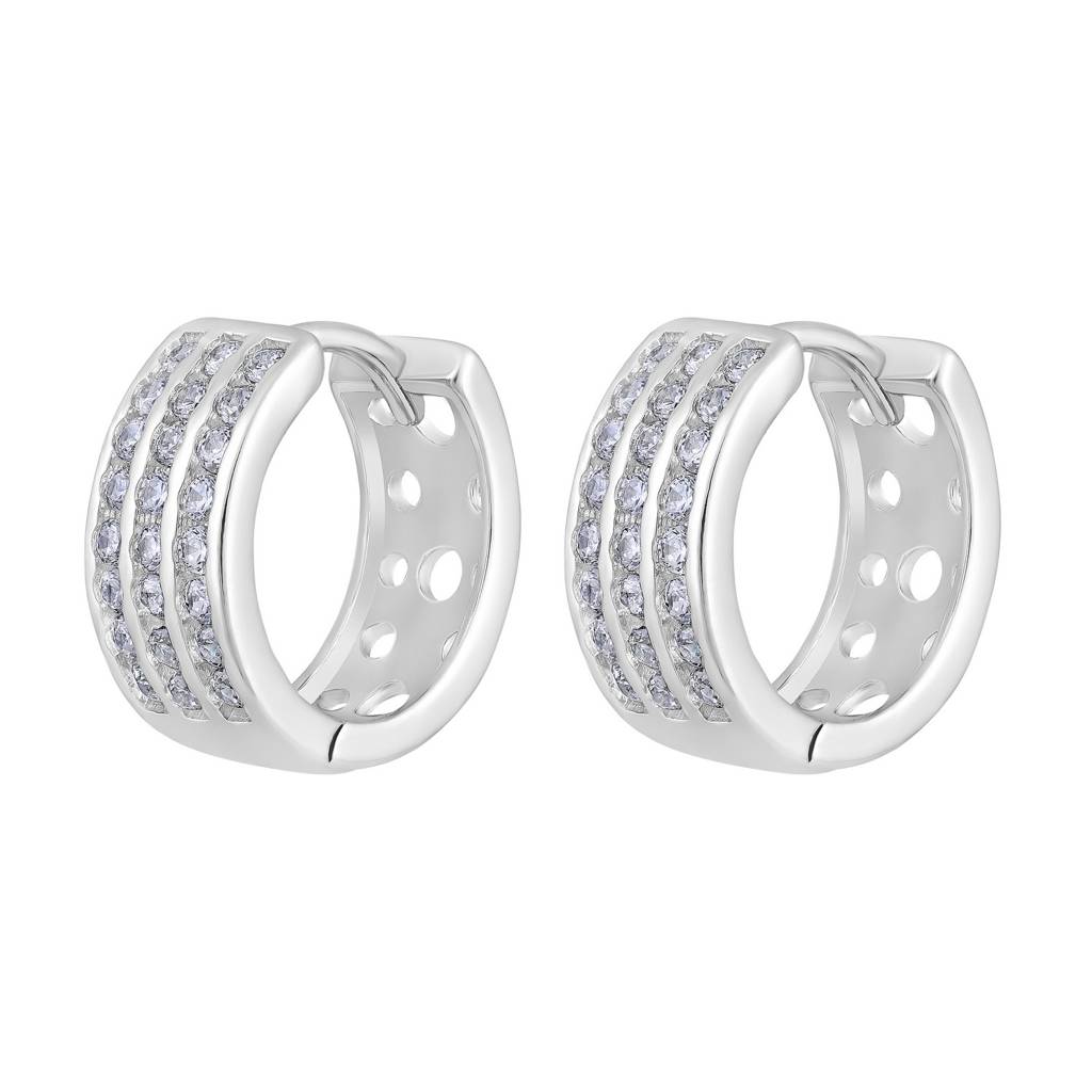 Plated Contemporary Hoop Earrings-30365 : EAR-JS25-30358