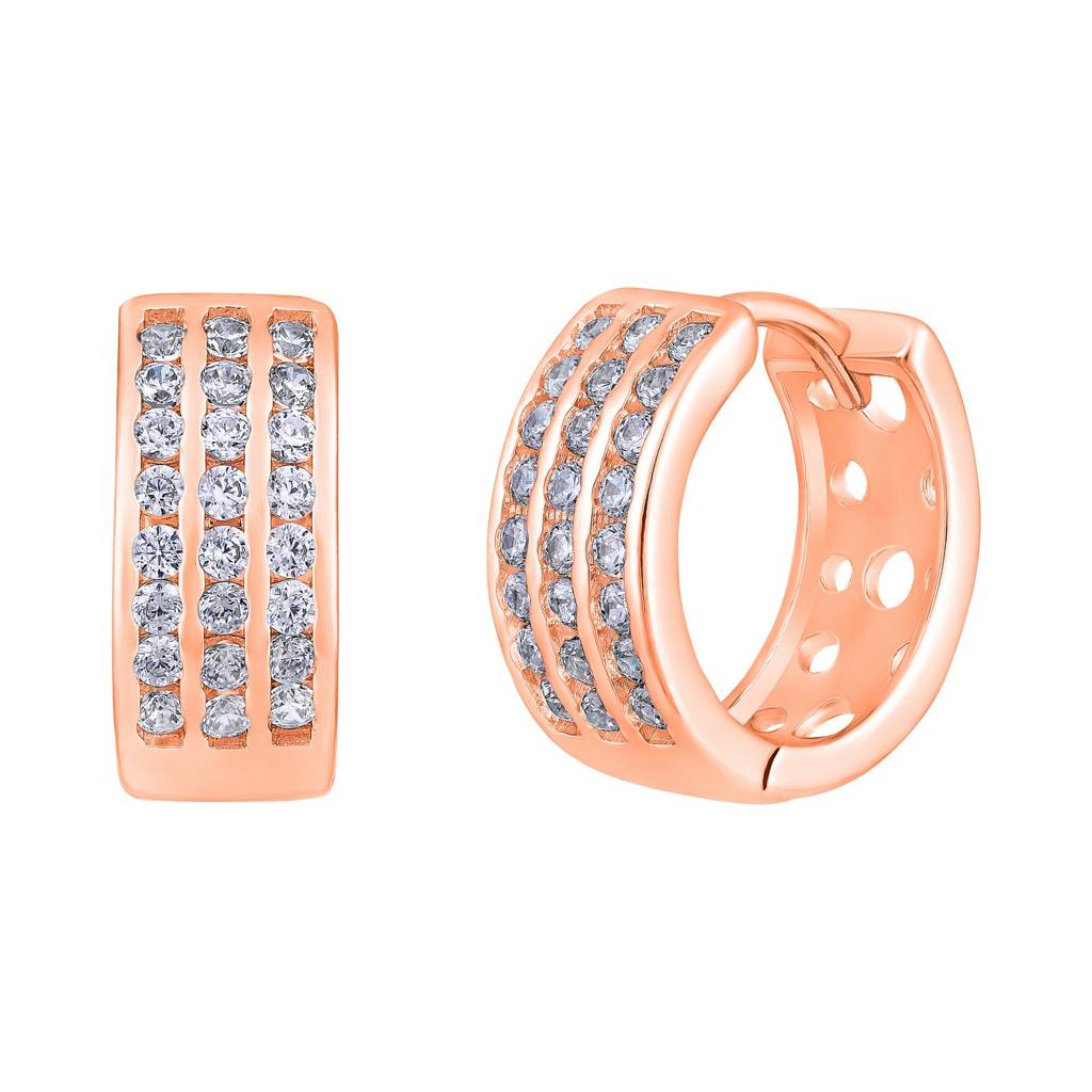 Plated Contemporary Hoop Earrings-30365 : EAR-JS25-30365