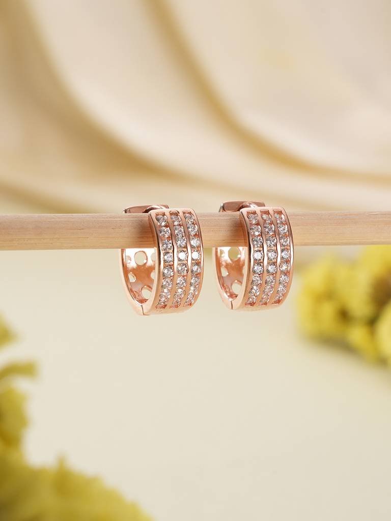Plated Contemporary Hoop Earrings-30365 : EAR-JS25-30365
