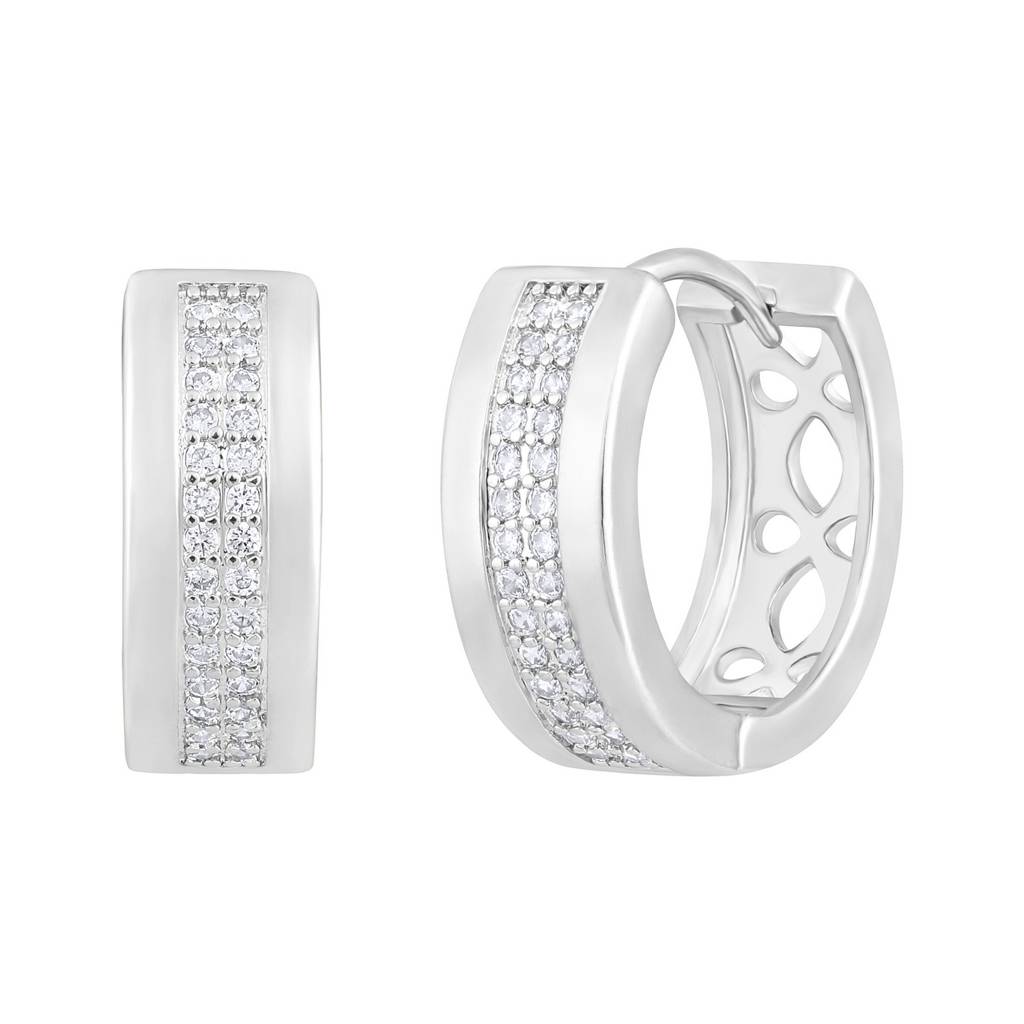 Silver Plated Hoop Earrings : EAR-JS25-30366