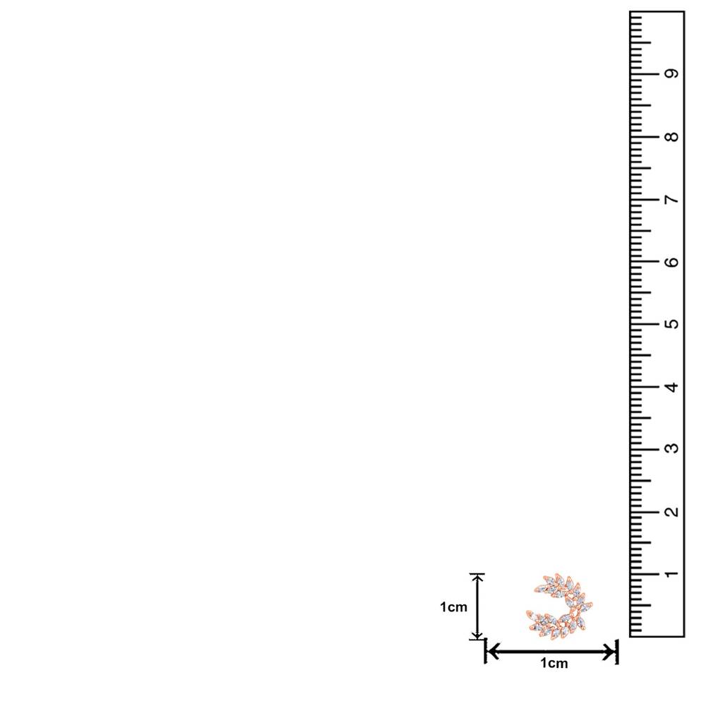 Rose Gold Plated Cz Studded Contemporary Studs : EAR-JS25-30382
