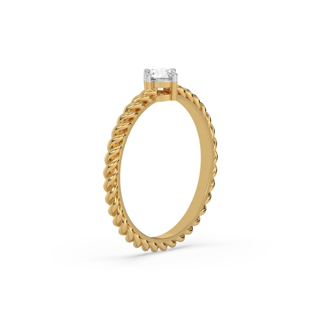 0.22Ct Lab Grown Diamond Ring In 18Kt Gold Vermeil : LLRG0153