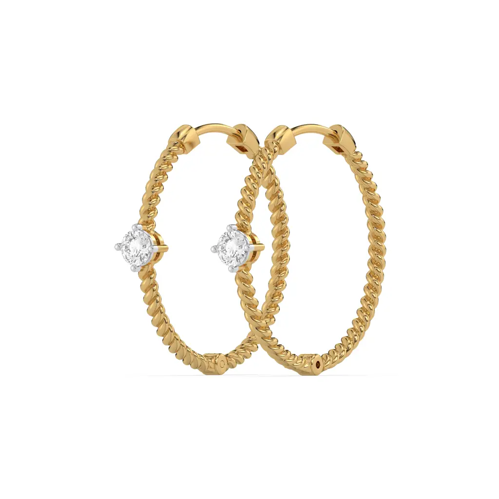 0.41Ct Lab Grown Diamond Earring In 18Kt Gold Vermeil : LLER0167