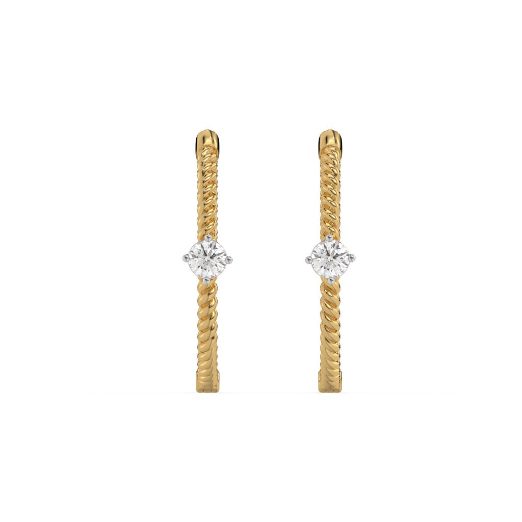 0.41Ct Lab Grown Diamond Earring In 18Kt Gold Vermeil : LLER0167