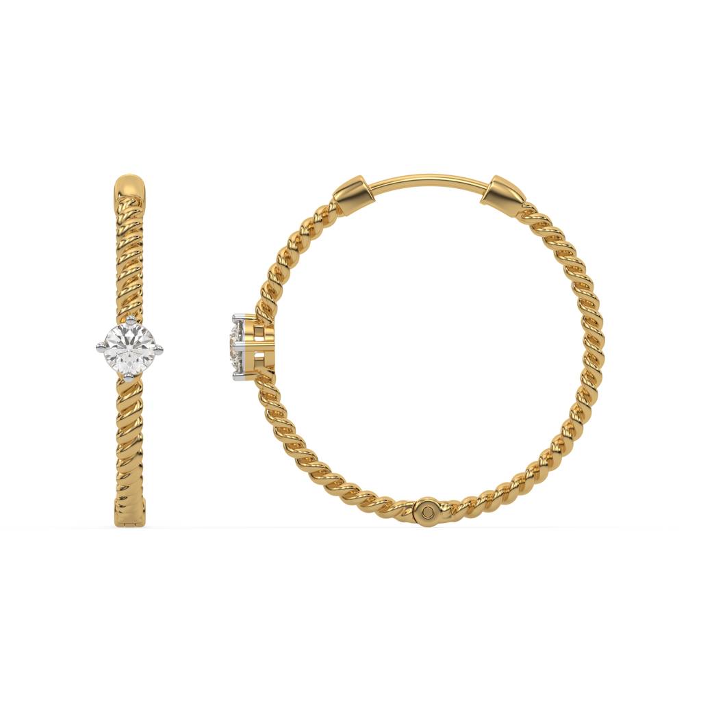 0.41Ct Lab Grown Diamond Earring In 18Kt Gold Vermeil : LLER0167