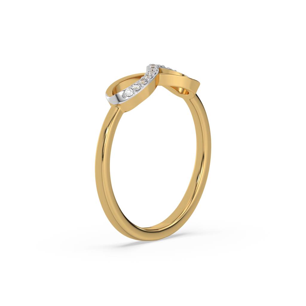 0.06Ct Lab Grown Diamond Ring In 18Kt Gold Vermeil : LLRG0152
