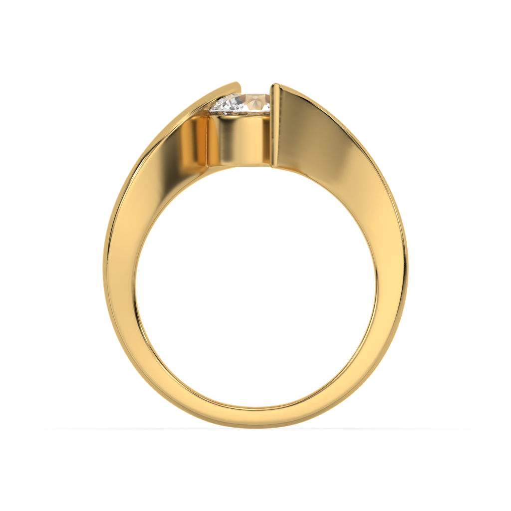 Curved Elegance - Lab Diamond Solitaire Ring : LLRG0159