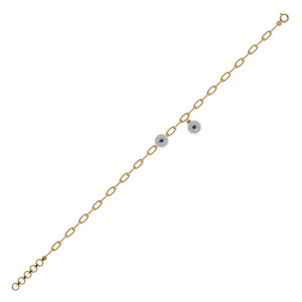 Evil Eye Elixir - Lab Diamond Charm Bracelet : LLBR0112