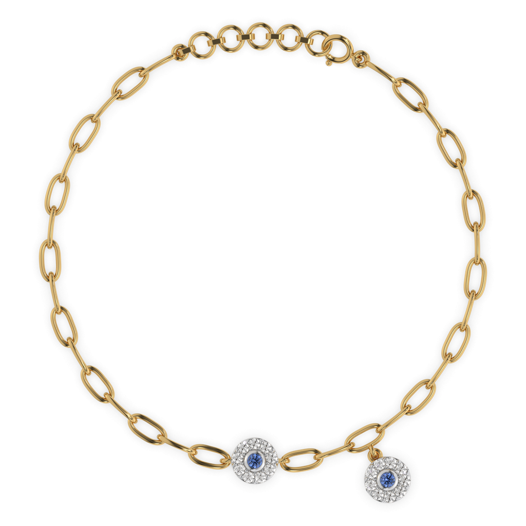 Evil Eye Elixir - Lab Diamond Charm Bracelet : LLBR0112