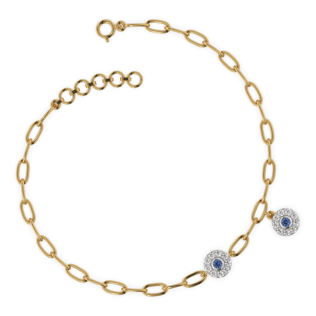 Evil Eye Elixir - Lab Diamond Charm Bracelet : LLBR0112