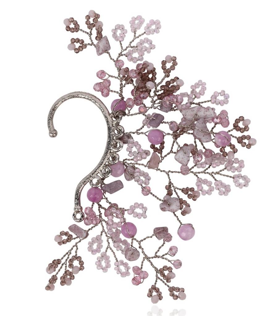 Gold Plated Pink Purple Earcuff For Women : EC-144-01LILAC