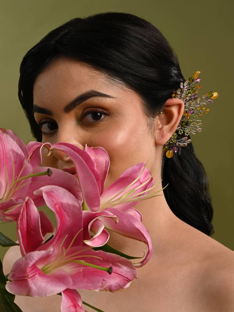 Colourful Haldi Mehendi Wedding Jewelry Earcuff : EC-149-01MULTI