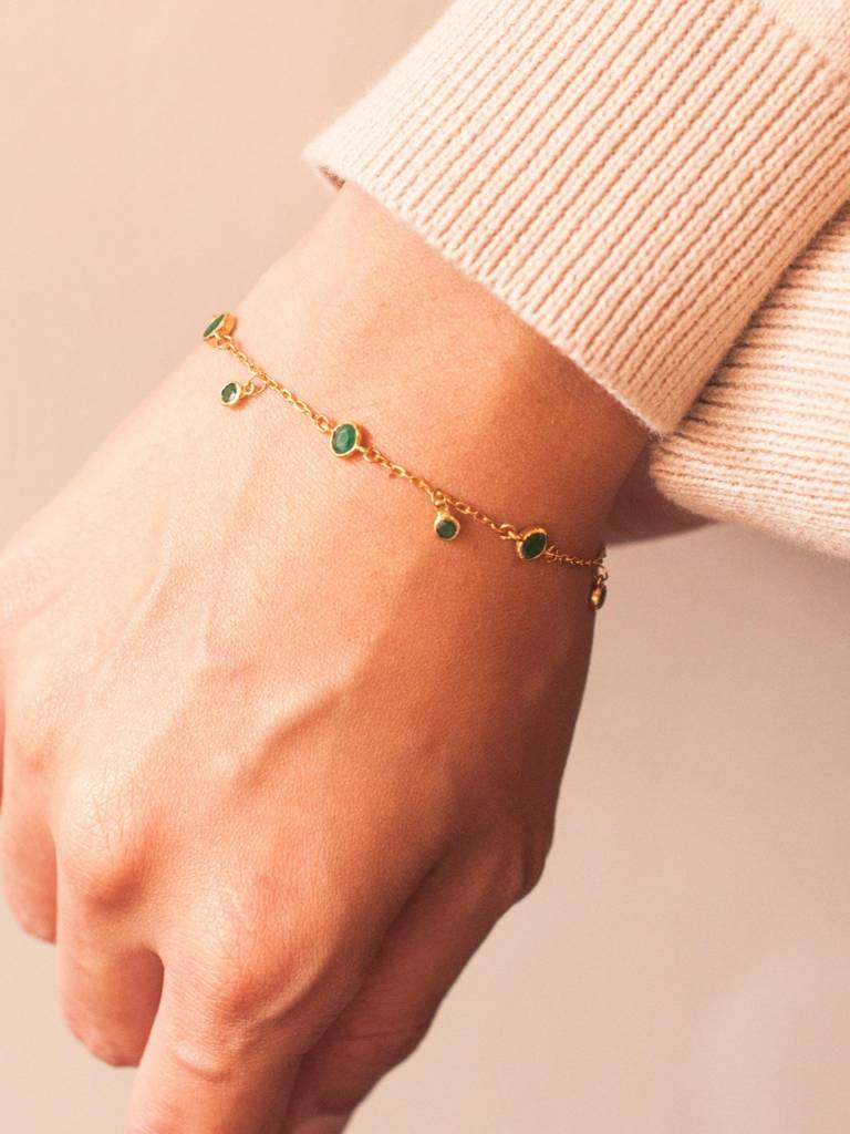 Stac Emerald Oval And Round Bracelet