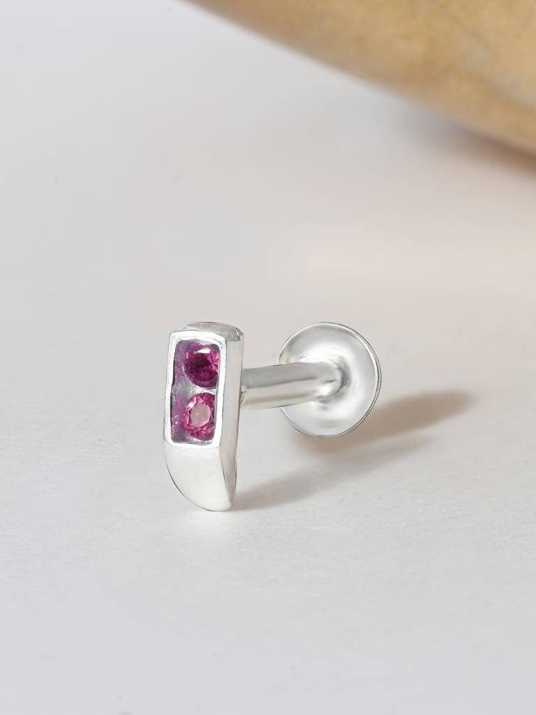 Classic Bar Silver Nose Pin : EFNP3279