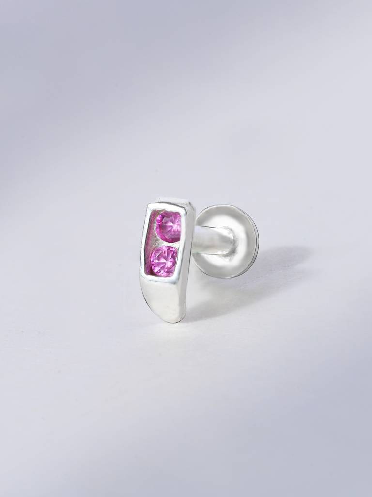 Classic Bar Silver Nose Pin : EFNP3279