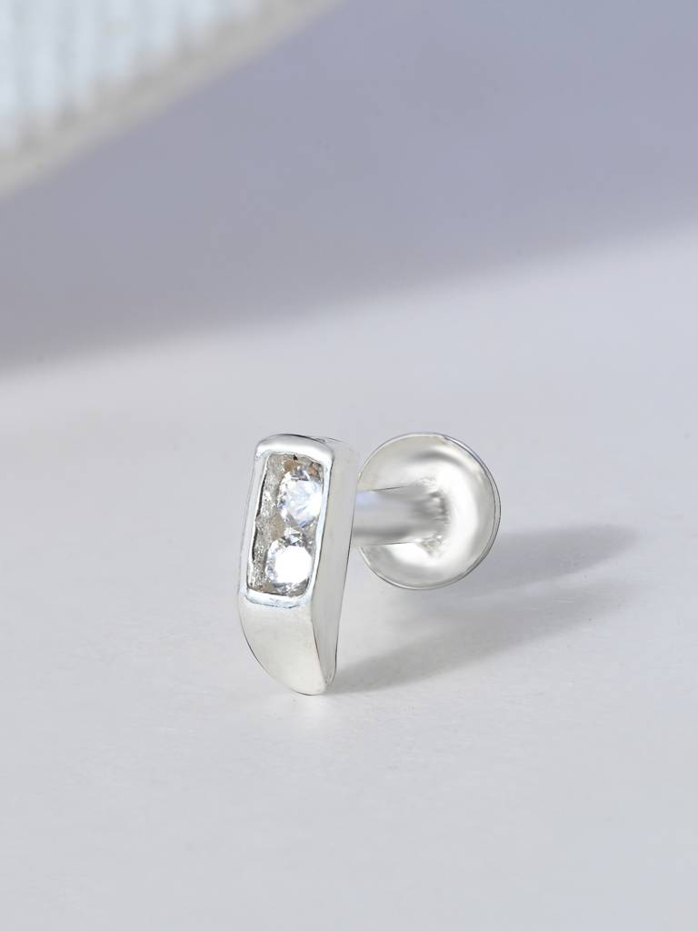 Classic Bar Silver Nose Pin : EFNP3294