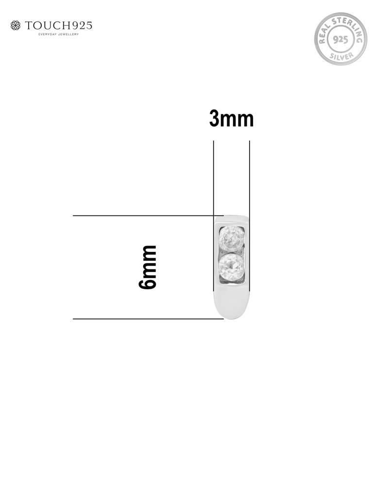 Classic Bar Silver Nose Pin : EFNP3294