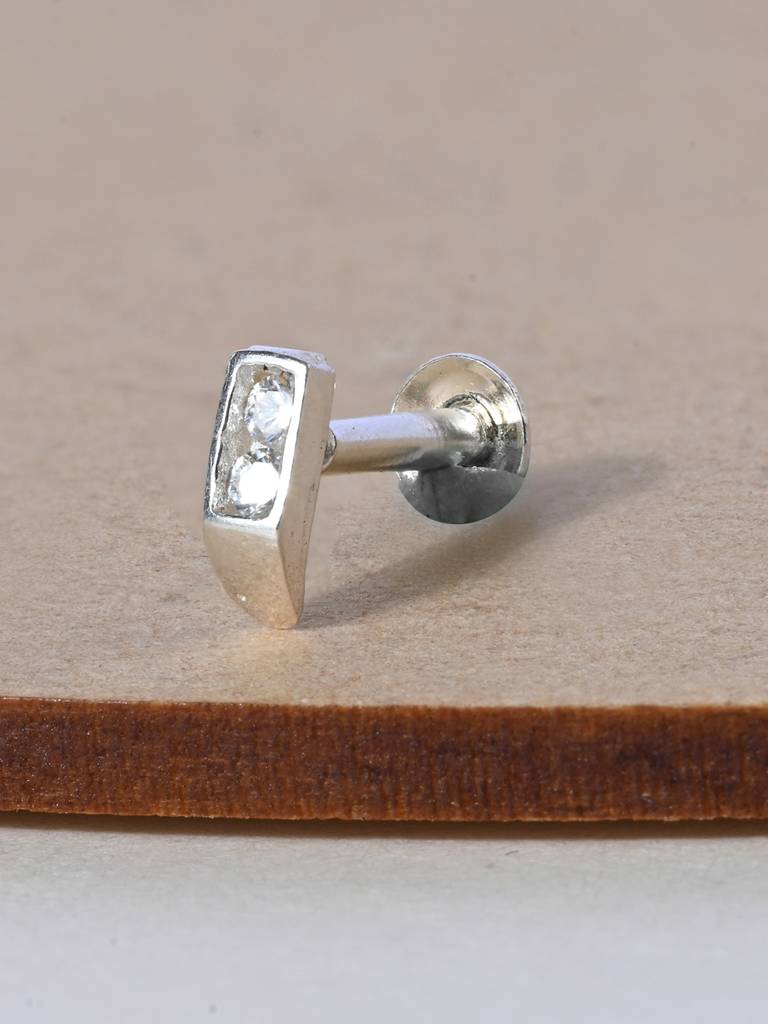 Classic Bar Silver Nose Pin : EFNP3294