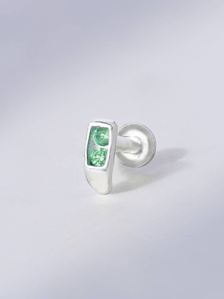 Classic Bar Silver Nose Pin : EFNP3309