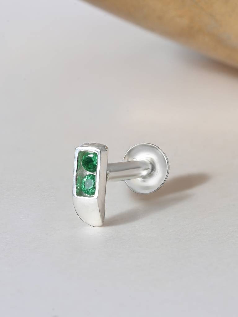 Classic Bar Silver Nose Pin : EFNP3309