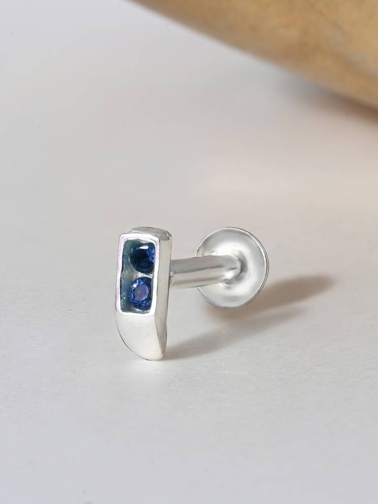 Classic Bar Silver Nose Pin : EFNP3324