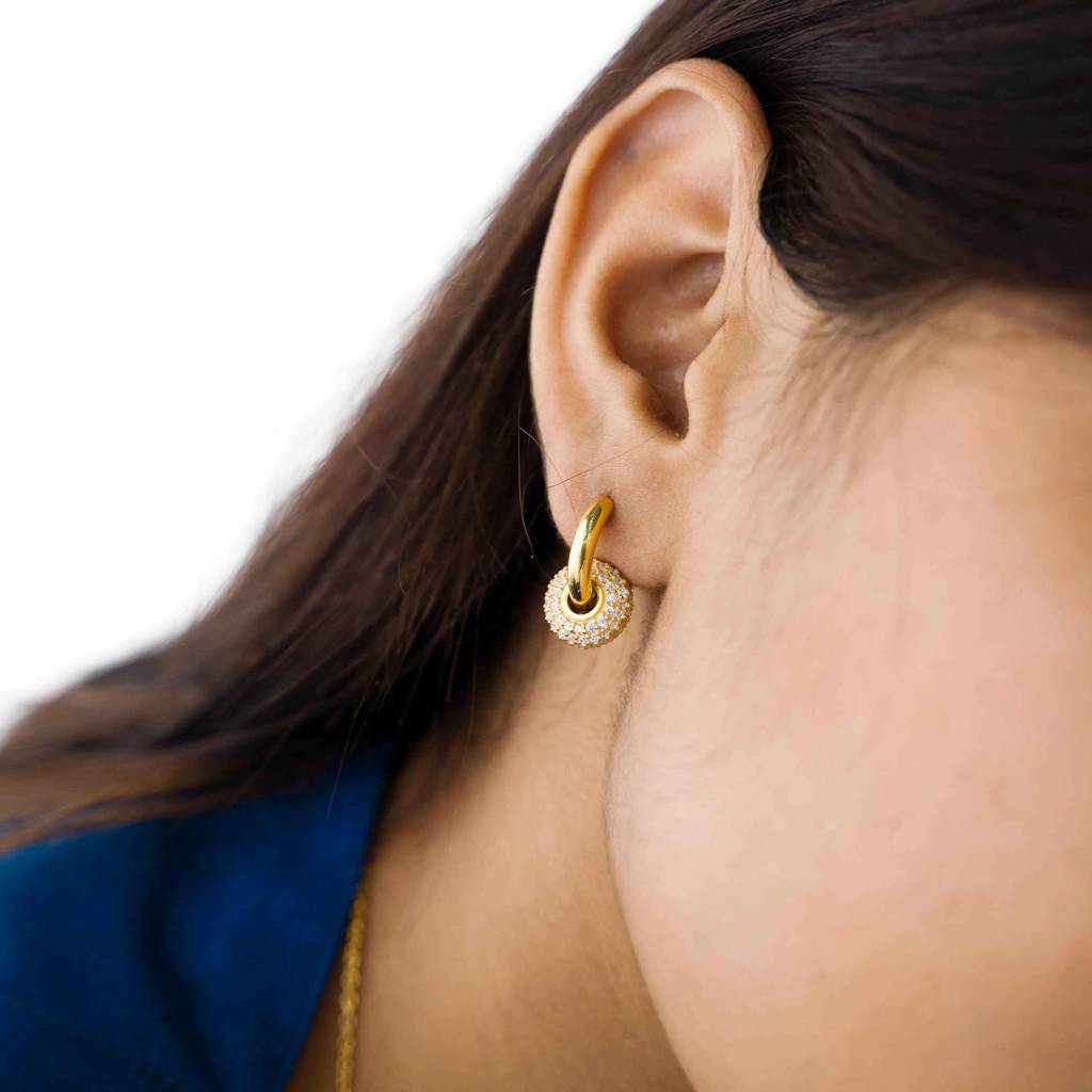 Two Way Mini Studded Hoops : EG0016