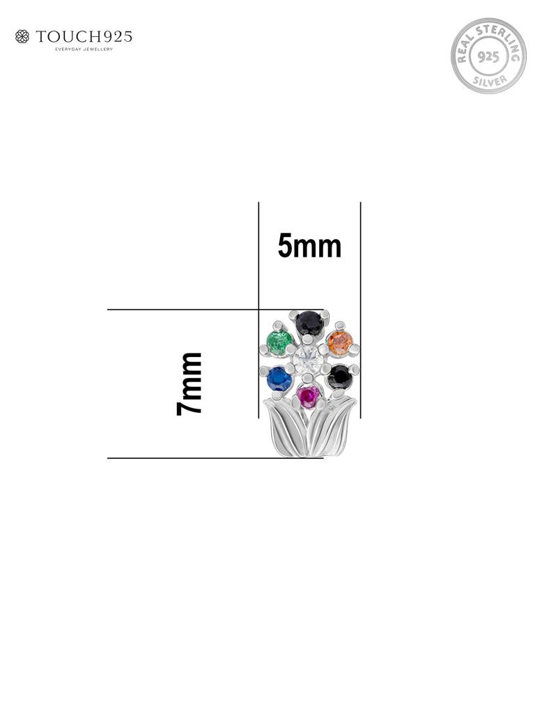 Chaand Phool Silver Nose Pin : EGNP3398