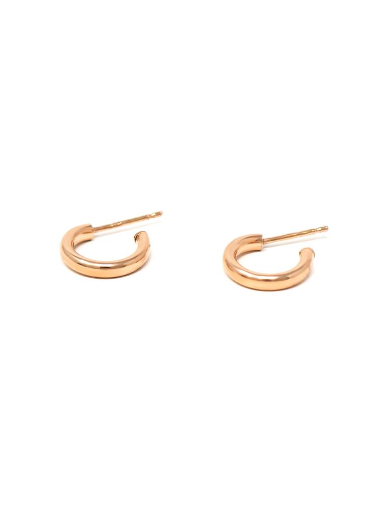 Classic Curve Rose Gold Plated Sterling Silver French Hoop Earrings : MZREH581D1375