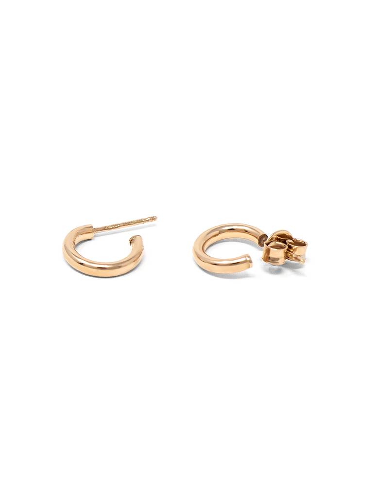 Classic Curve Rose Gold Plated Sterling Silver French Hoop Earrings : MZREH581D1375