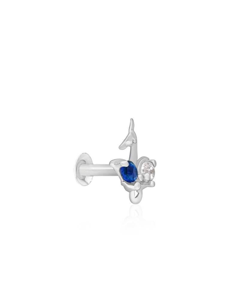 Peacock Charm Silver Nose Pin : EINP3571