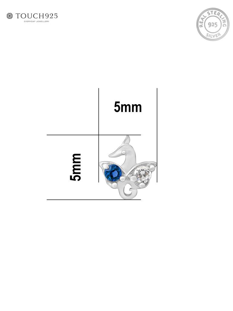 Peacock Charm Silver Nose Pin : EINP3571