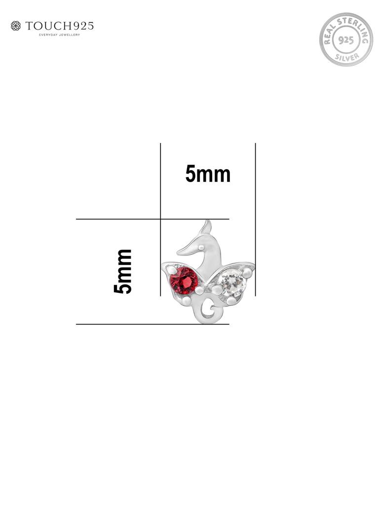 Peacock Charm Silver Nose Pin : EINP3577