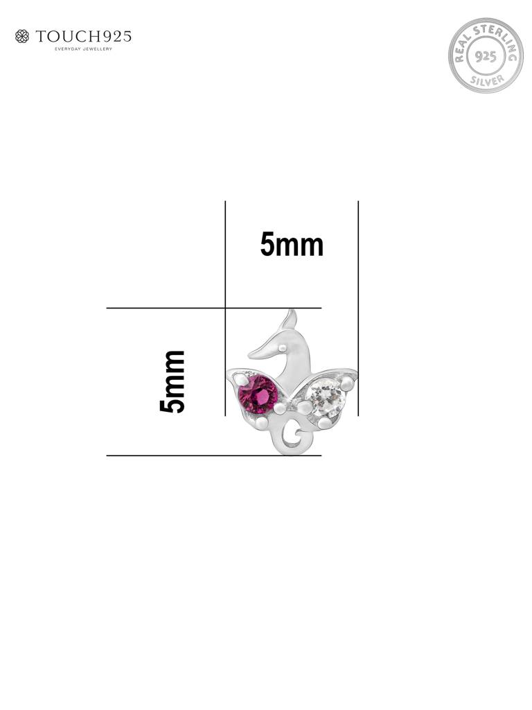 Peacock Charm Silver Nose Pin : EINP3580