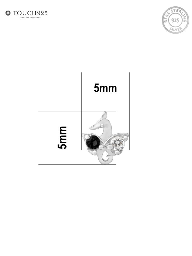 Peacock Charm Silver Nose Pin : EINP3583