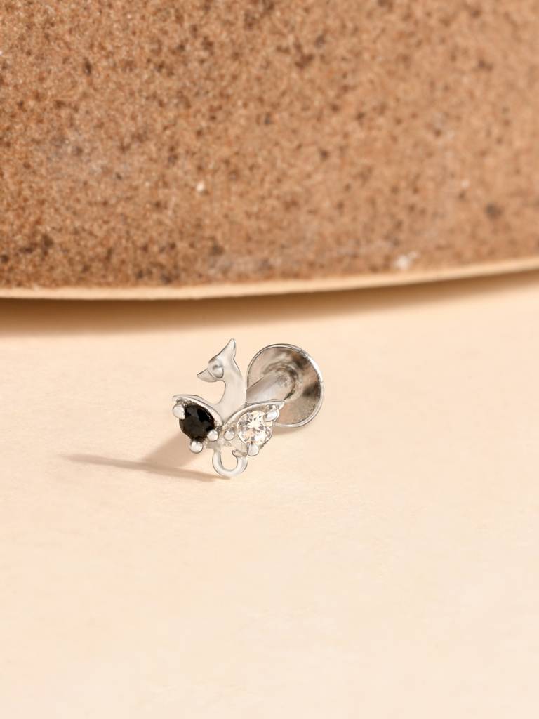 Peacock Charm Silver Nose Pin : EINP3583