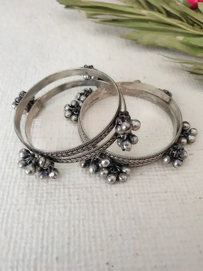 Grey Color Tribal Bangles - Ek-Sfbangle14 : EK-SFBANGLE14